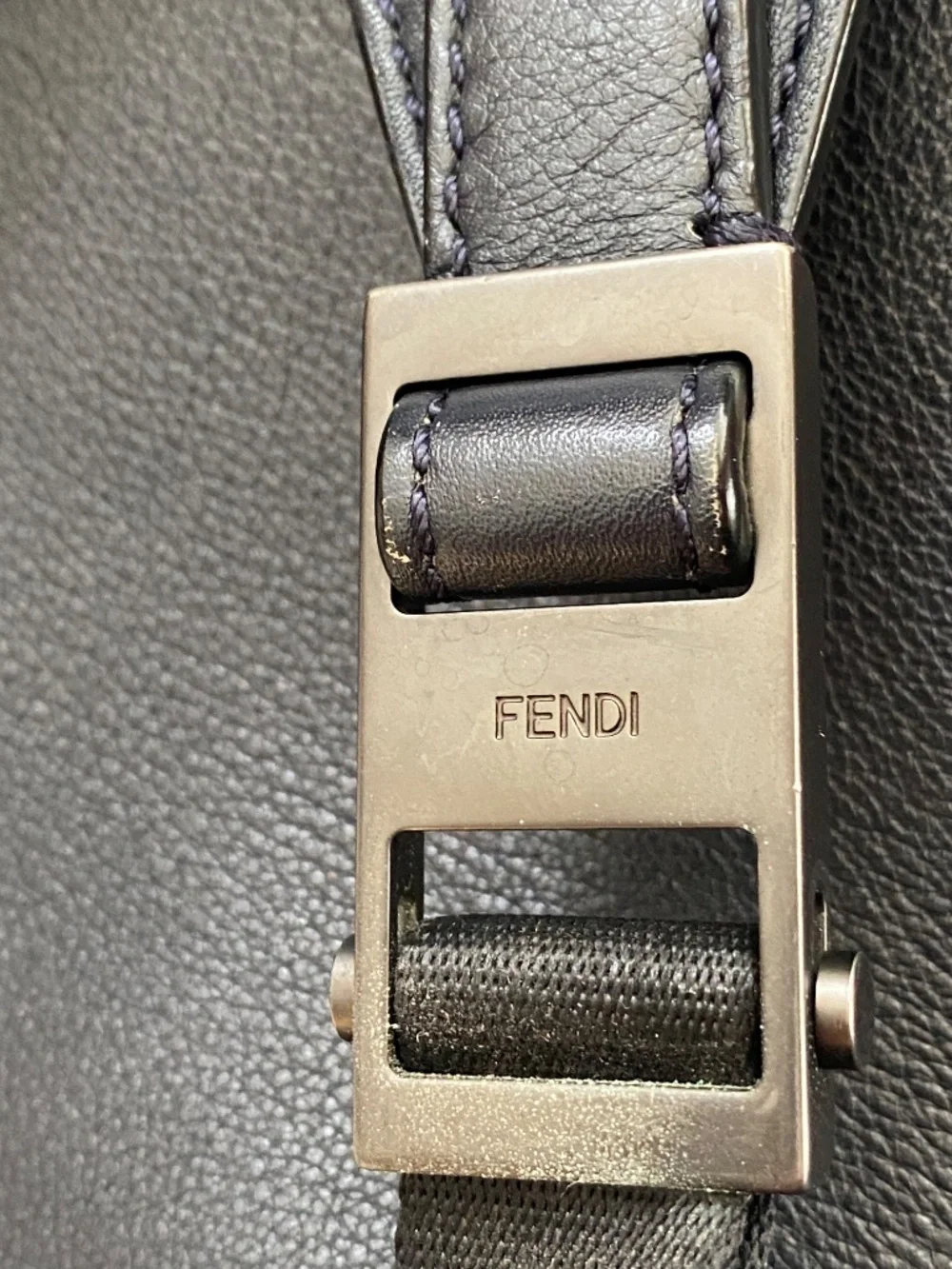 Fendi Roma Unisex Backpack Black Leather Large (Rare)